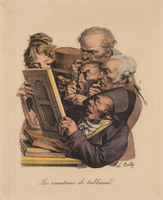 KG 2007 040
<br/>
Spotprent op kunstliefhebbers ('Les amateurs de tableaux')
<br/>
<em>Delpech, François Séraphin (1778-1825)</em>